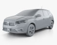 Dacia Sandero 2022 3Dモデル clay render