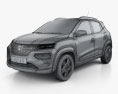 Dacia Spring Electric 2024 3D模型 wire render