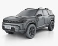 Dacia Bigster 2022 3D模型 wire render