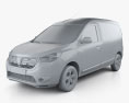 Dacia Dokker Van 2021 Modello 3D clay render