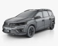Dacia Jogger 2024 3D 모델  wire render