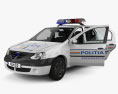 Dacia Logan Sedán Policía Romania con interior 2007 Modelo 3D