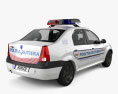 Dacia Logan Sedán Policía Romania con interior 2007 Modelo 3D vista trasera