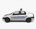 Dacia Logan sedan Police Romania avec Intérieur 2007 Modèle 3d vue de côté