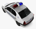 Dacia Logan sedan Polícia Romania com interior 2007 Modelo 3d vista de cima