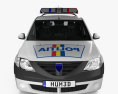 Dacia Logan sedan Polícia Romania com interior 2007 Modelo 3d vista de frente