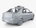 Dacia Logan Седан Полиция Romania с детальным интерьером 2007 3D модель