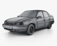 Daewoo LeMans (Nexia, Cielo, Racer) sedan 1999 Modelo 3d wire render