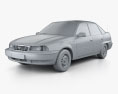 Daewoo LeMans (Nexia, Cielo, Racer) sedan 1999 3D-Modell clay render
