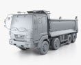 Daewoo Super Novus Tipper Truck 4-axle 2012 3d model clay render