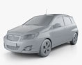 Daewoo Gentra X 2011 3d model clay render