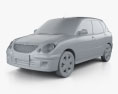 Daihatsu Sirion 2004 3D 모델  clay render