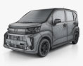 Daihatsu Move Custom RS 2020 3D-Modell wire render