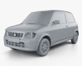 Daihatsu Mira 3-Türer 2003 3D-Modell clay render