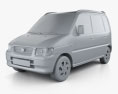 Daihatsu Move 2001 3D-Modell clay render