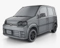 Daihatsu Move Custom 2004 3D模型 wire render