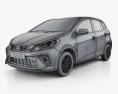 Daihatsu Sirion 2021 3D-Modell wire render