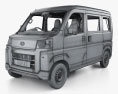 Daihatsu Hijet Cargo Deluxe with HQ interior 2024 3D-Modell wire render