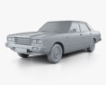 Datsun 200L 1977 3d model clay render