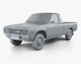 Datsun 620 King Cab 1977 3Dモデル clay render