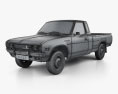 Datsun 620 King Cab with HQ interior and engine 1977 3d model wire render
