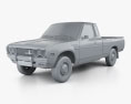 Datsun 620 King Cab with HQ interior and engine 1977 3d model clay render