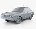 Datsun Stanza 4 puertas Coche de carreras Sedán 1977 Modelo 3D clay render