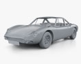 De Tomaso Vallelunga с детальным интерьером 1968 3D модель clay render