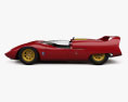 De Tomaso P70 with HQ interior and engine 1968 3d model side view