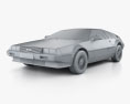 DeLorean DMC-12 1981 3d model clay render