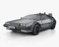 Back to the Future DeLorean car 3d model wire render