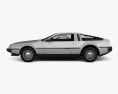 DeLorean DMC-12 with HQ interior and engine 1984 3d model side view