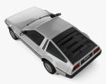 DeLorean DMC-12 インテリアと とエンジン 1984 3Dモデル top view