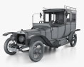 Delage Type A1 Gillotte Coupe з детальним інтер'єром та двигуном 1917 3D модель wire render