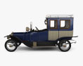 Delage Type A1 Gillotte Coupe с детальным интерьером и двигателем 1917 3D модель side view