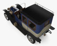 Delage Type A1 Gillotte Coupe mit Innenraum und Motor 1917 3D-Modell Draufsicht