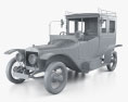 Delage Type A1 Gillotte Coupe с детальным интерьером и двигателем 1917 3D модель clay render