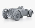 Delahaye 135C 1940 3d model clay render