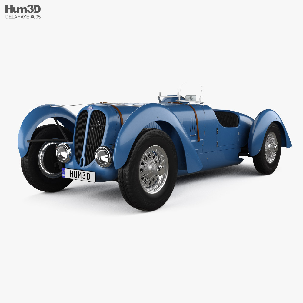 Delahaye 135C with HQ interior and engine 1940 3D model