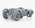 Delahaye 135C mit Innenraum und Motor 1940 3D-Modell clay render