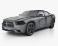 Dodge Charger (LX) 2012 3d model wire render