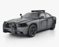 Dodge Charger 警察 2012 3D模型 wire render
