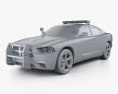 Dodge Charger 경찰 2012 3D 모델  clay render