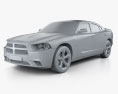 Dodge Charger (LX) 2011 with HQ interior 3d model clay render