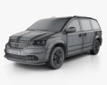 Dodge Grand Caravan 2014 3D模型 wire render