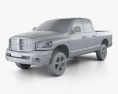Dodge Ram 1500 Quad Cab Laramie 140-inch Box 2009 3D 모델  clay render