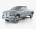 Dodge Ram 1500 Quad Cab Laramie 160-inch Box 2009 3D-Modell clay render
