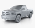 Dodge Ram 1500 Regular Cab SLT 6-foot 4-inch Box 2014 3D 모델  clay render