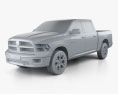 Dodge Ram 1500 Crew Cab Big Horn 5-foot 7-inch Box 2012 3Dモデル clay render