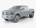 Dodge Ram 3500 Mega Cab Dually Laramie 6-foot 4-inch Box 2014 3D-Modell clay render